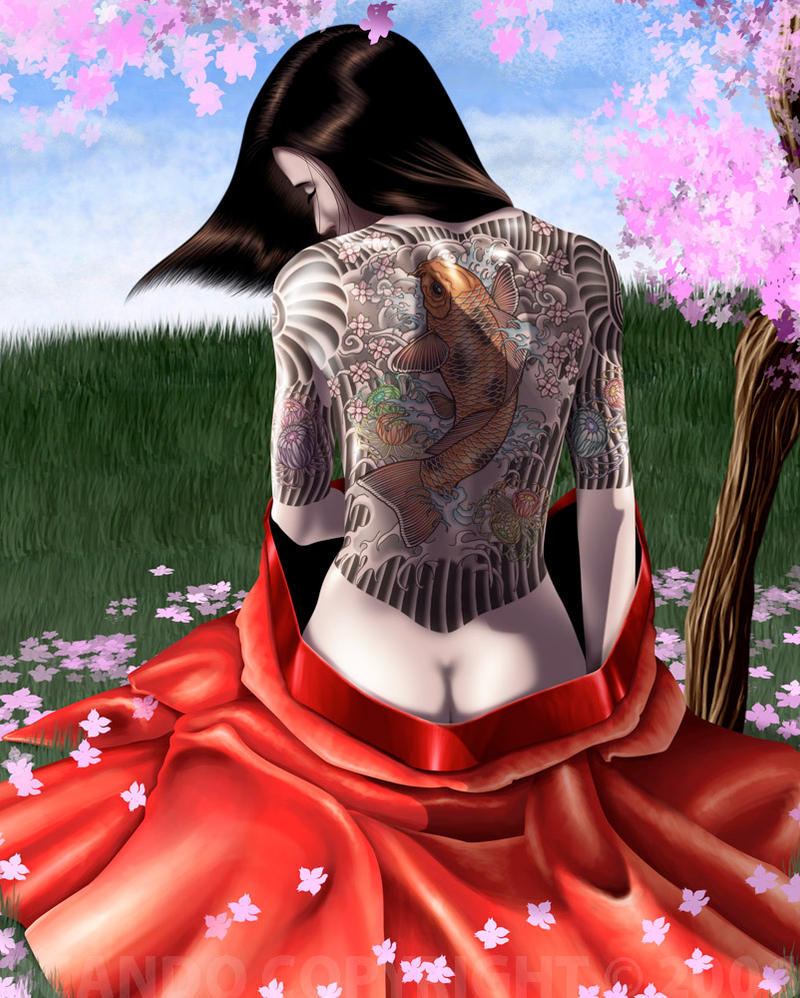 Cherry Blossom Tattoo Girl by