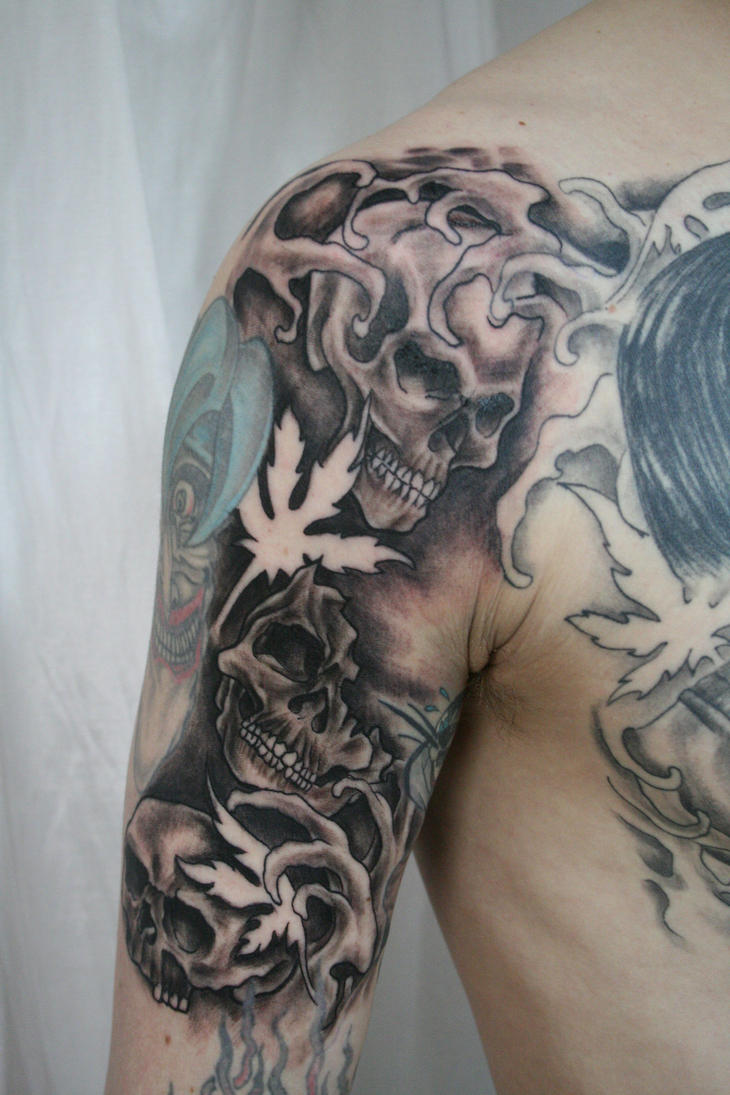 Skulls BG TaT by *2Face-Tattoo