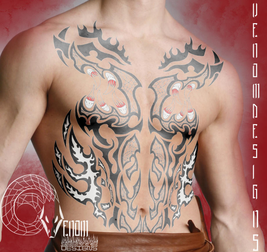 Demonic Armour Tattooed - chest tattoo