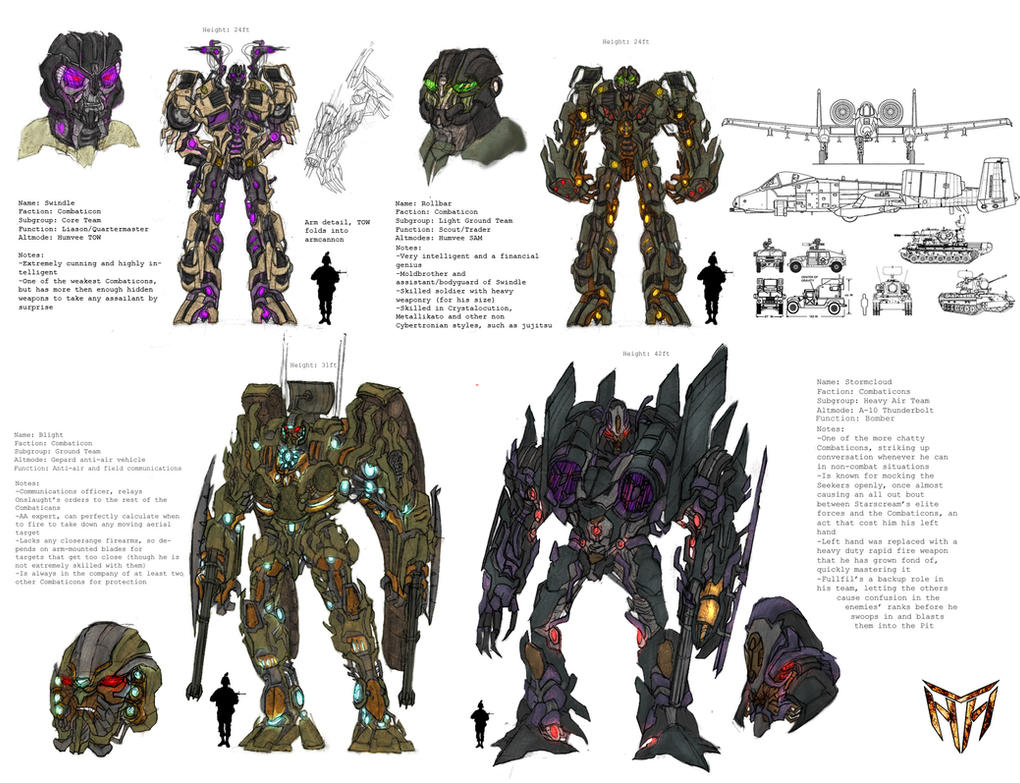 Concept Art Combaticons Swindle Rollbar Blight Stormcloud Transformers 3