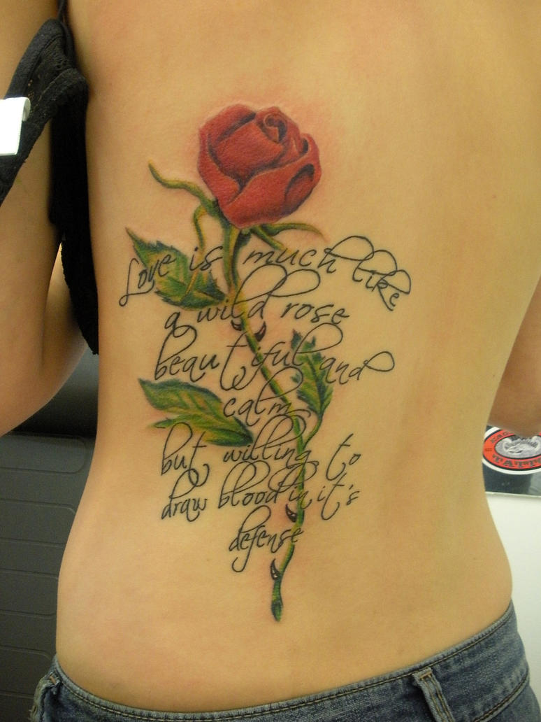 Rose and Word | Flower Tattoo