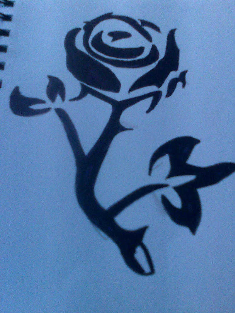 rose tattoo tribal by