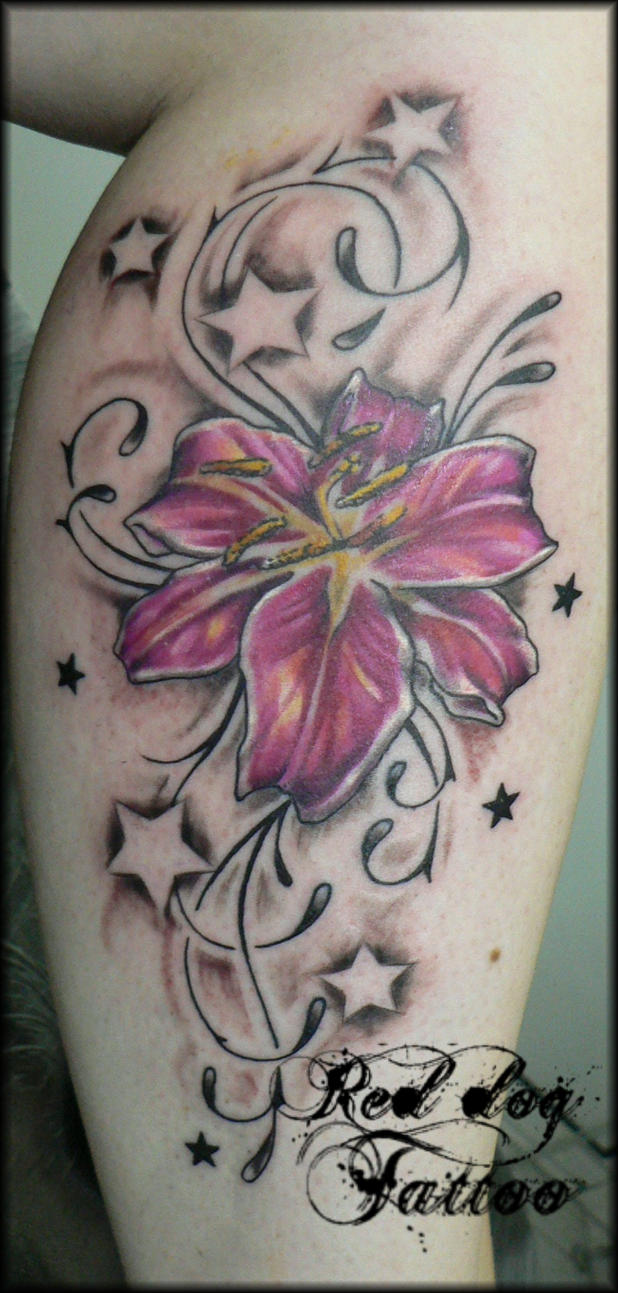 Stars and Flower Tattoo | Flower Tattoo