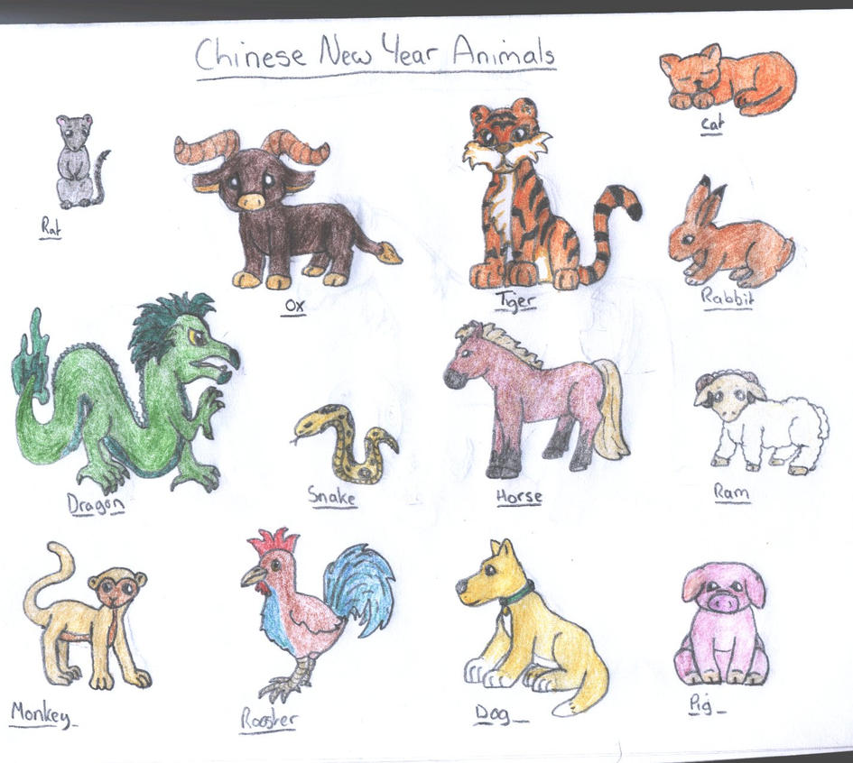 Chinese New Year Animals by SweetlilAngel on DeviantArt1424 x 1275