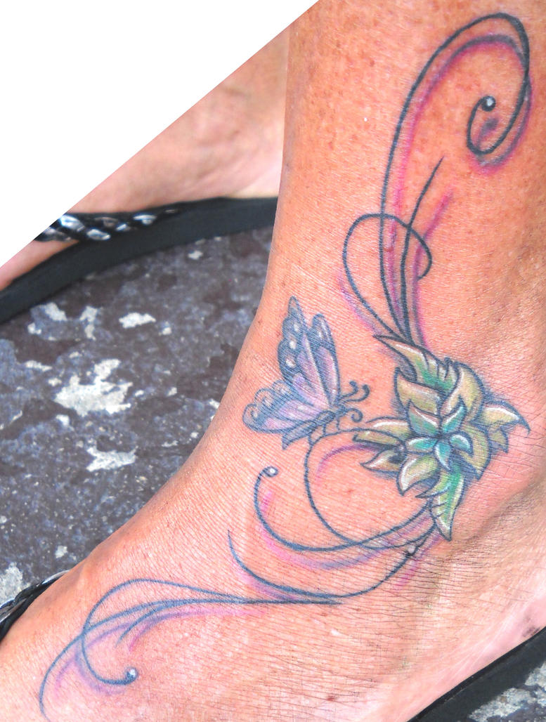 Butterfly and Flower | Flower Tattoo