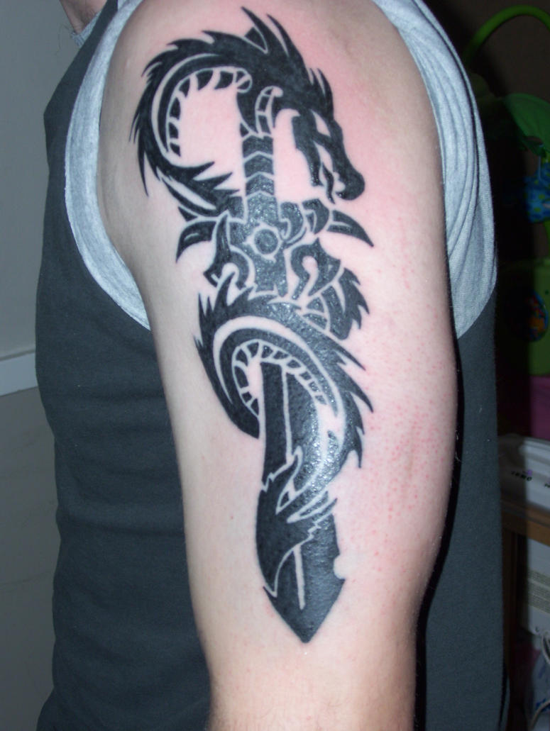 Tribal Dragon and Sword by