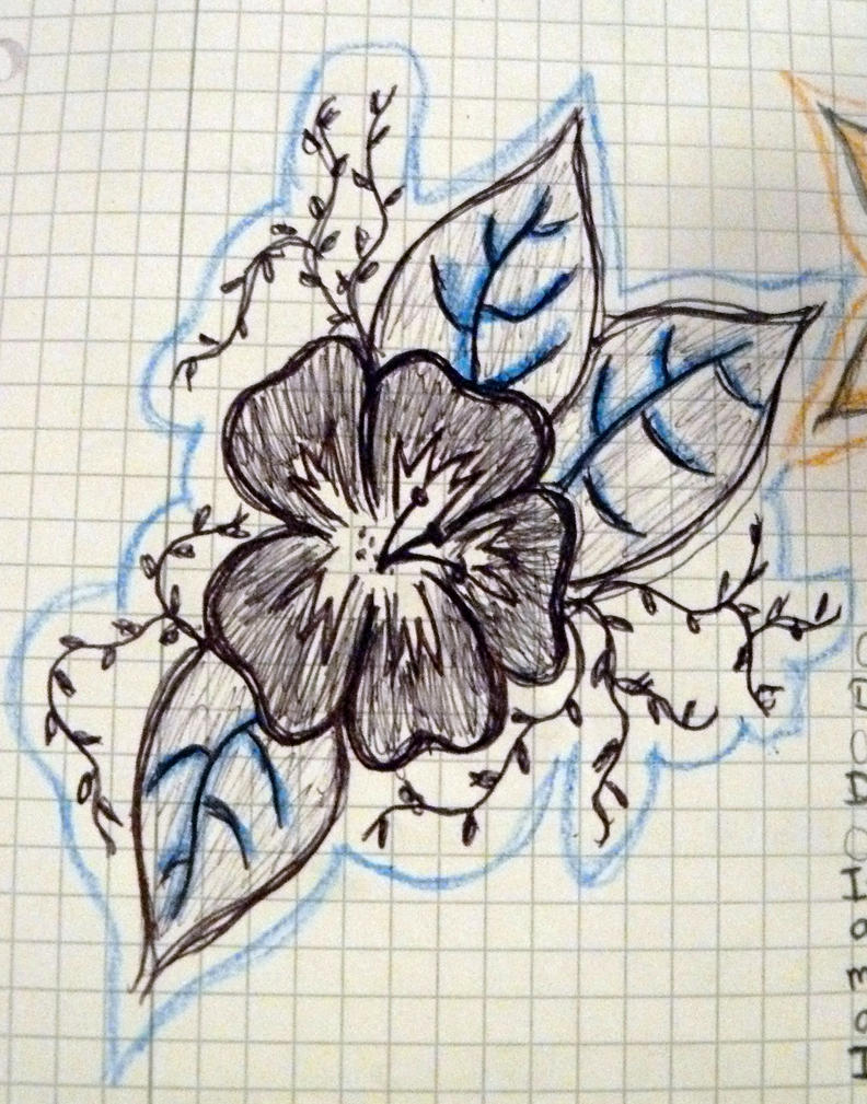 Blue Flower - flower tattoo