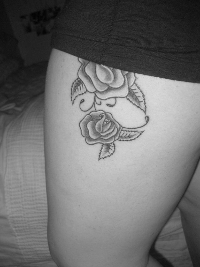 White Ink Rose Shoulder Tattoo