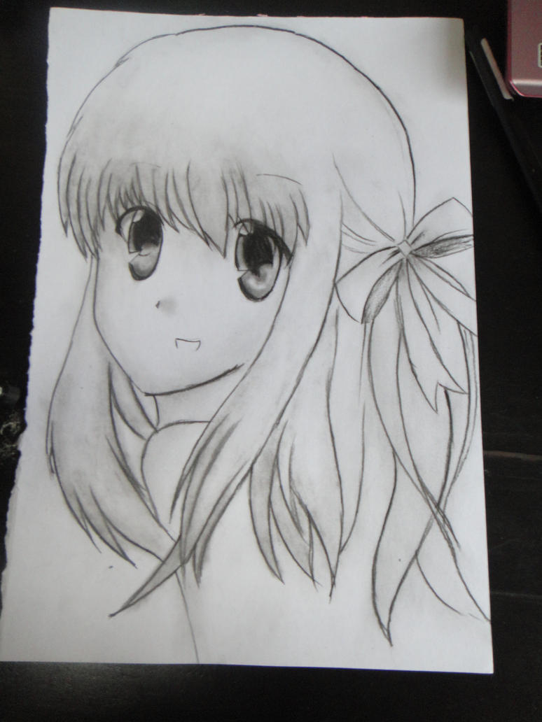 Charcoal Drawing Anime Girl by kuroro9070 on deviantART