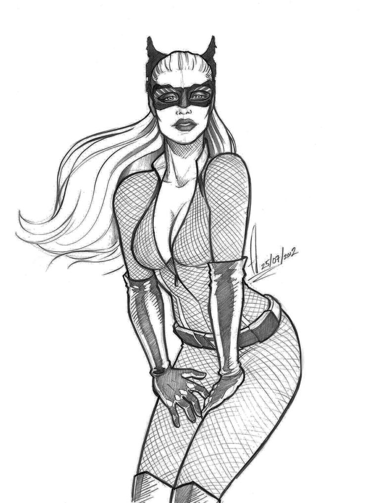 Catwoman Batman The Dark Knight Coloring Pages Sketch ...