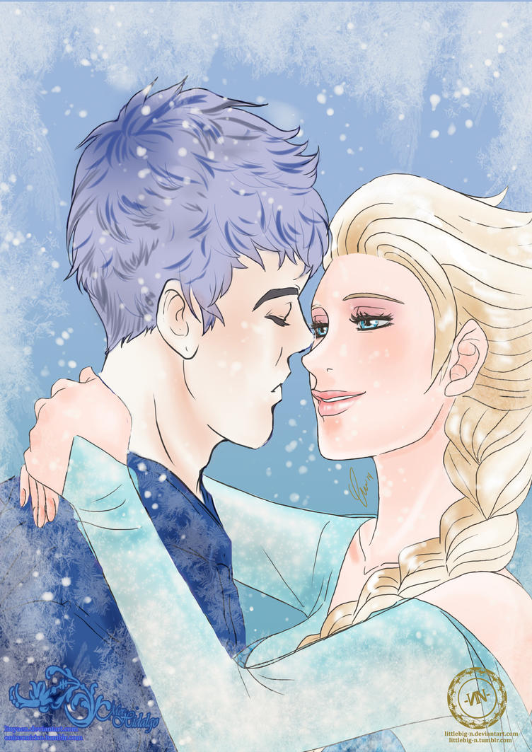 Collab:Jack Frost+Elsa by Linyaen