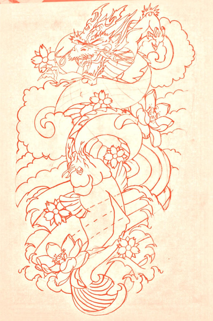 Koi+dragon+tattoo+sleeve