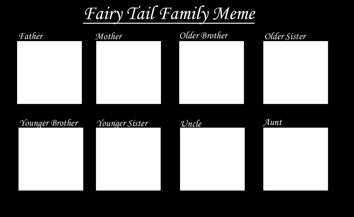 Fairy Tail Family Meme Blank Template by unidecimo on DeviantArt