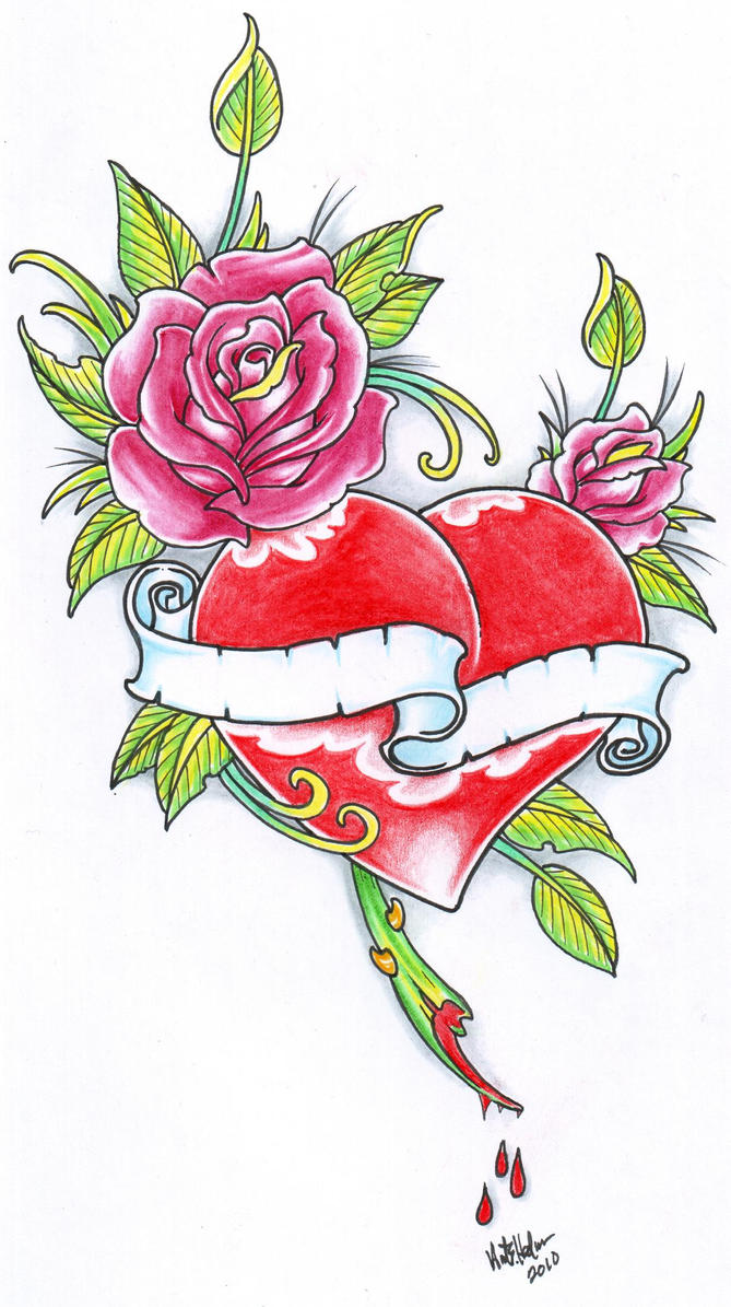 Rose And Heart Tattoo 2010 by