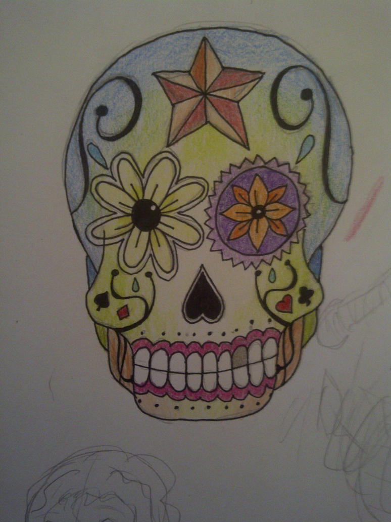 Mexican Skull Tattoo by AlexDeLargeWannabe