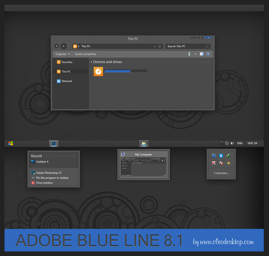 Adobe blue line Theme for Win7/8/8.1