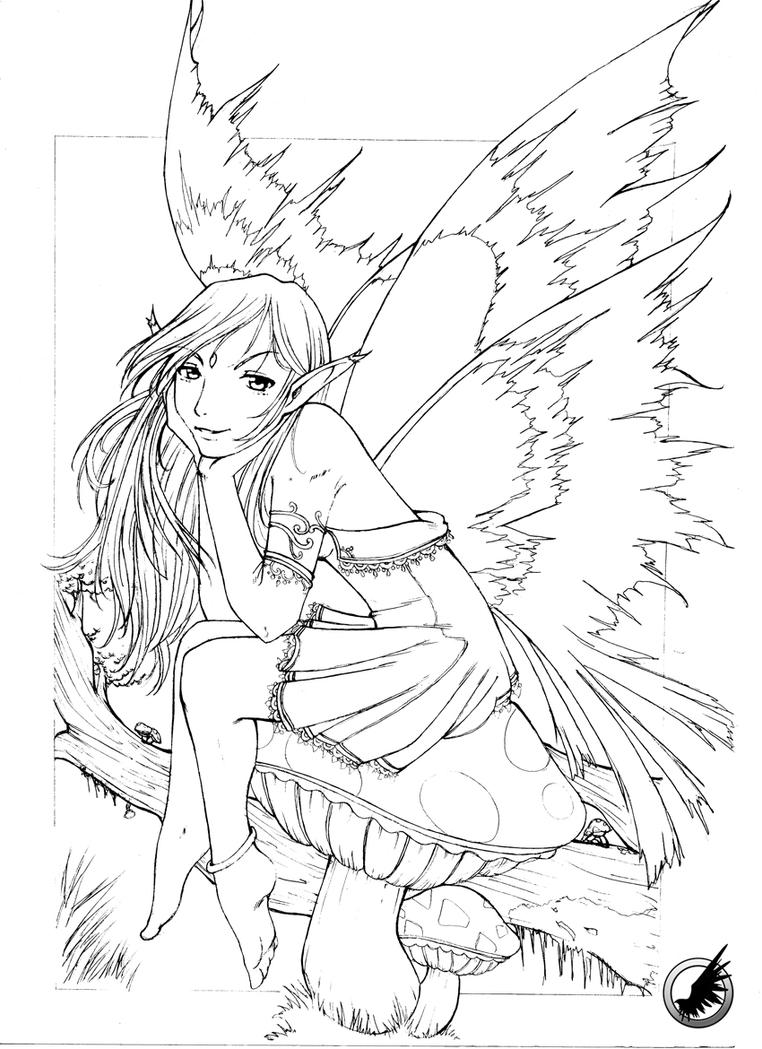 dark fantasy fairies coloring pages - photo #10