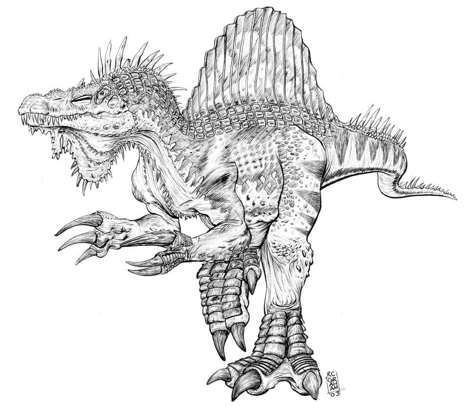 t rex and spinosaurus coloring pages - photo #19